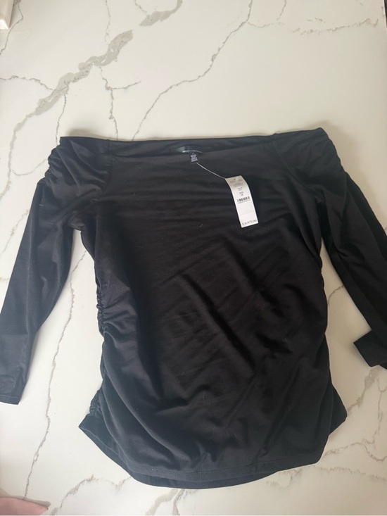 White House Black Market Tops - White House Black Market Black Off-the-Shoulder Long Sleeve Top